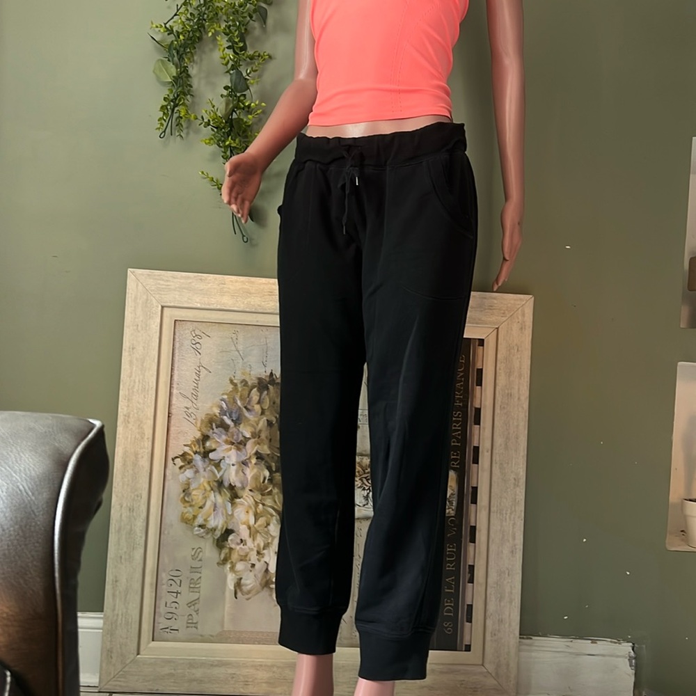 Norma Kamali Womens Black Cotton‎ Blend Jogger Sweatpants NK49305 Large